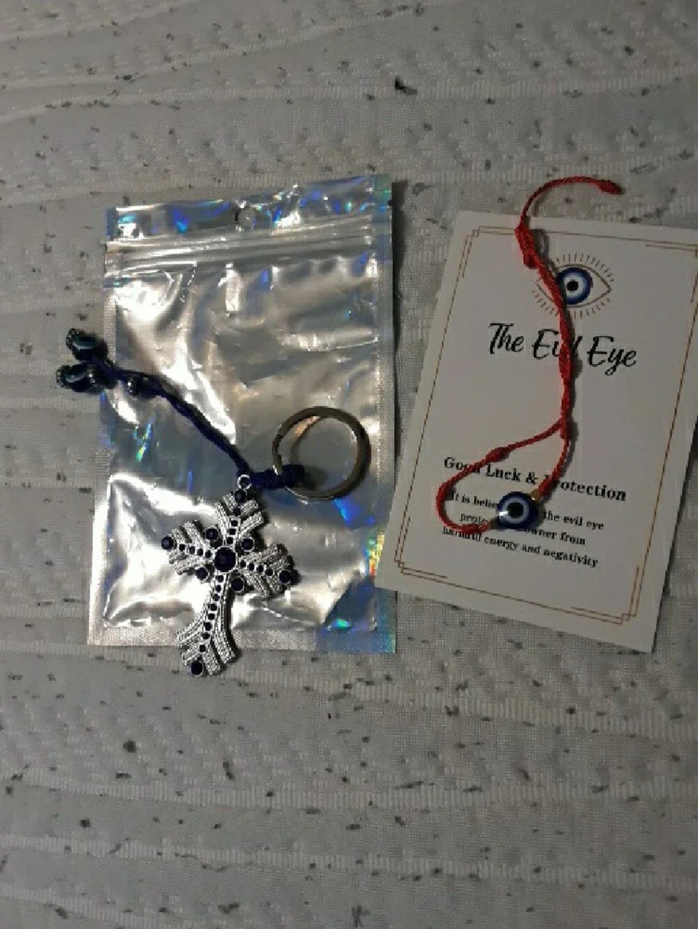 Evil Eye Protective Bracelet, Keychain  Or Purse Charm Set